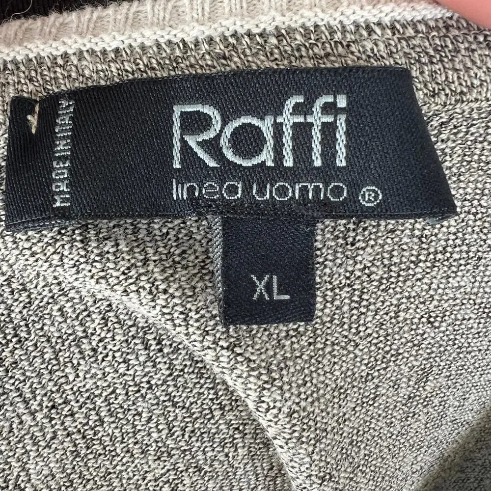 Raffi Linea Uomo Heather Beige Sweater Cotton Blend Crew Neck Size X-Large XL